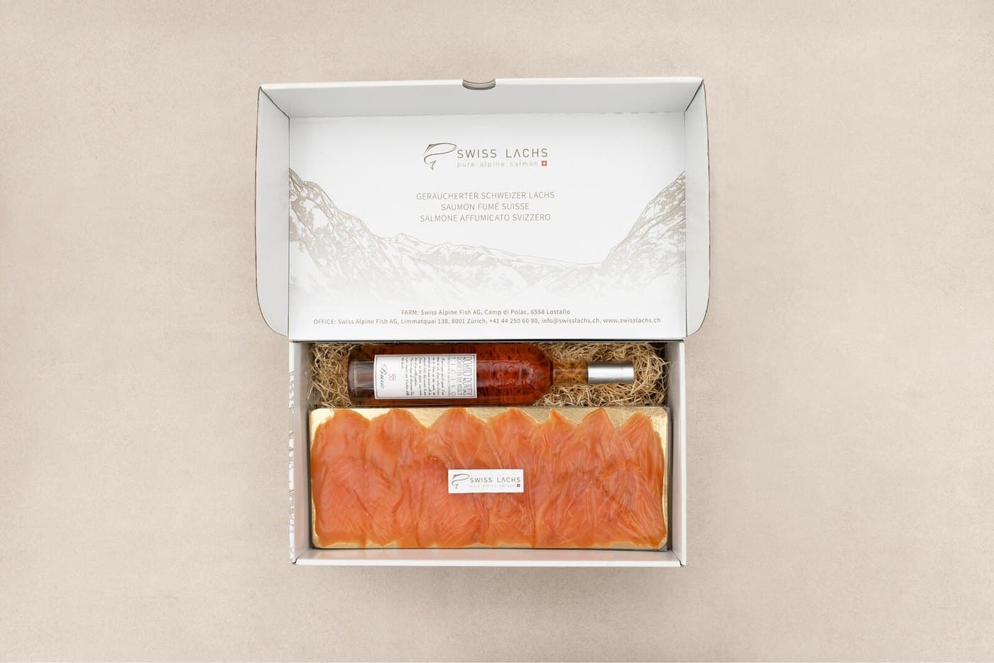 Rauchlachs-Filet und Rosato Rovere
